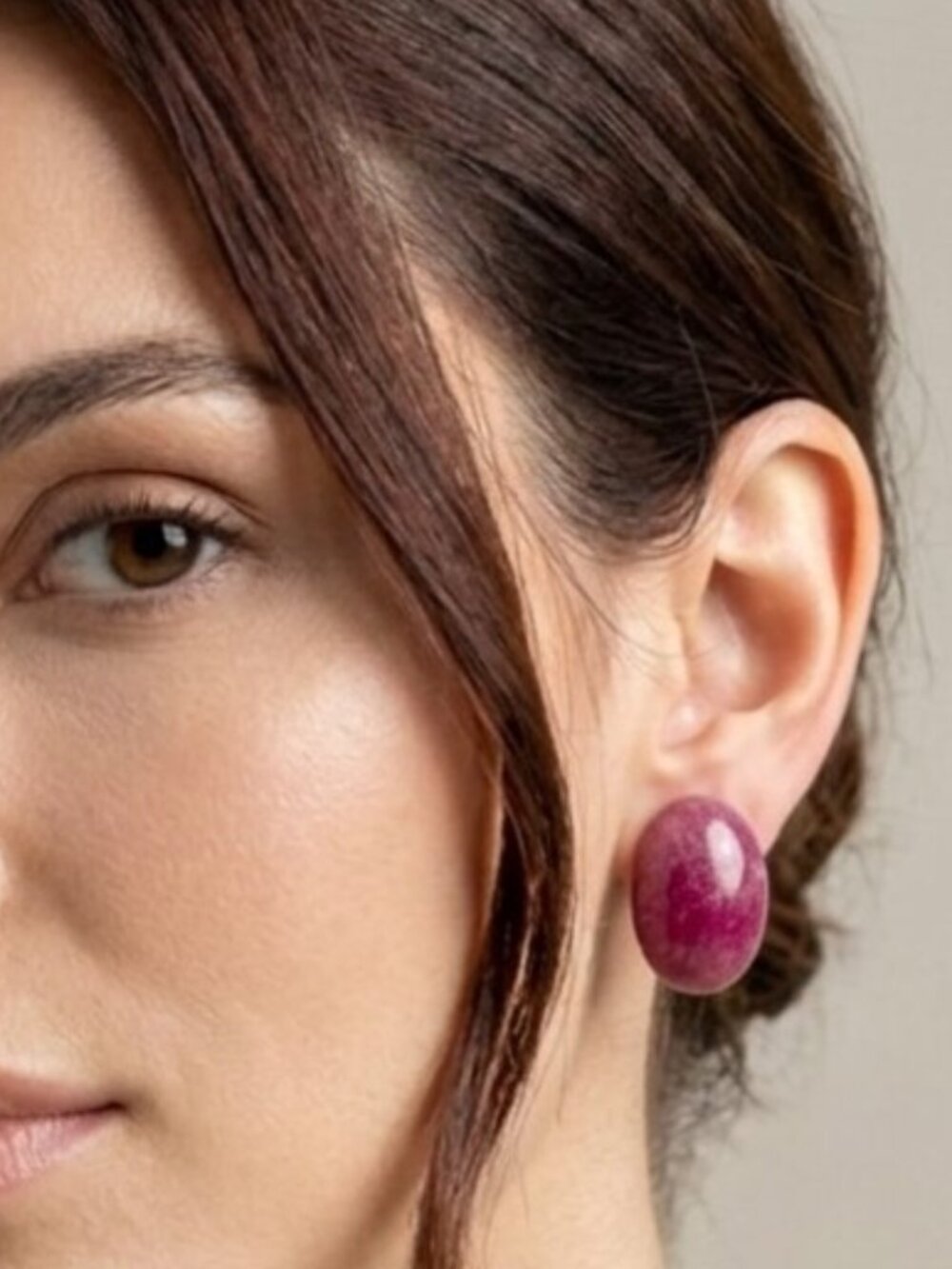Pink Rhodonite Pierced Earrings
